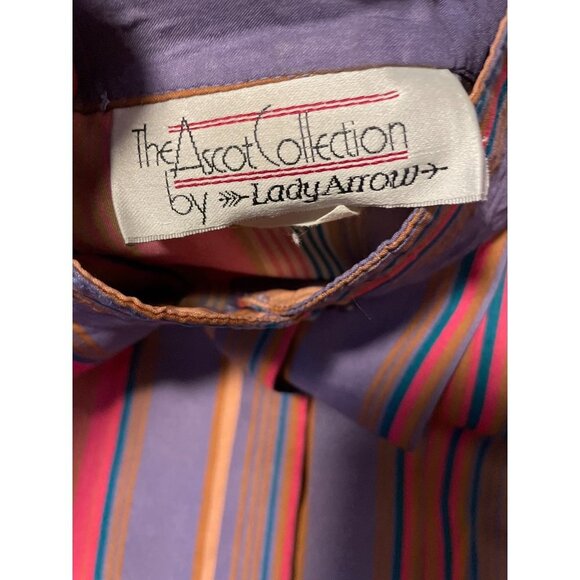 The Ascot Collection Lady Arrow Multicolor Collarless Long Sleeve Blouse Top - Picture 9 of 10